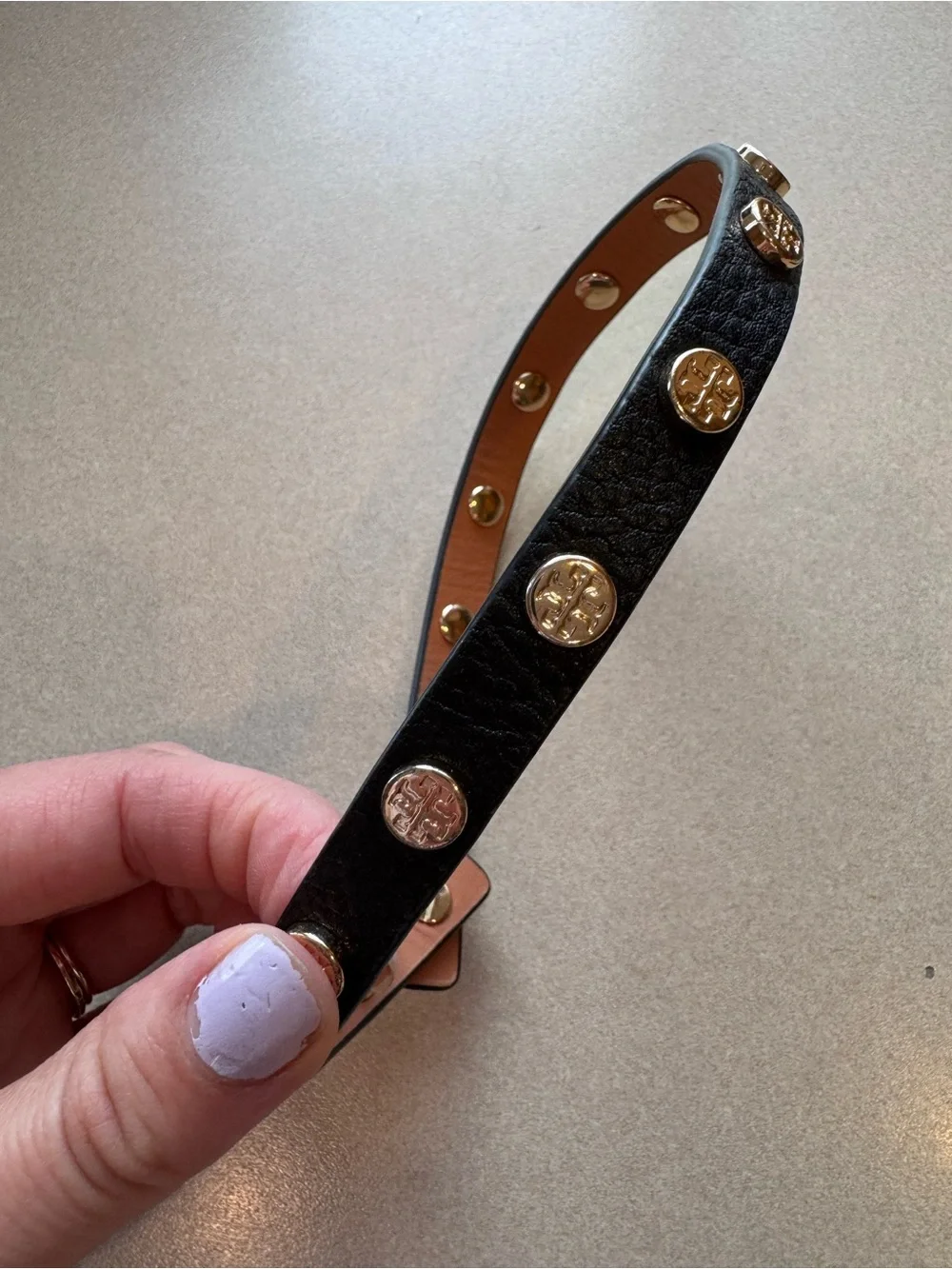 Tory Burch leather choker necklace